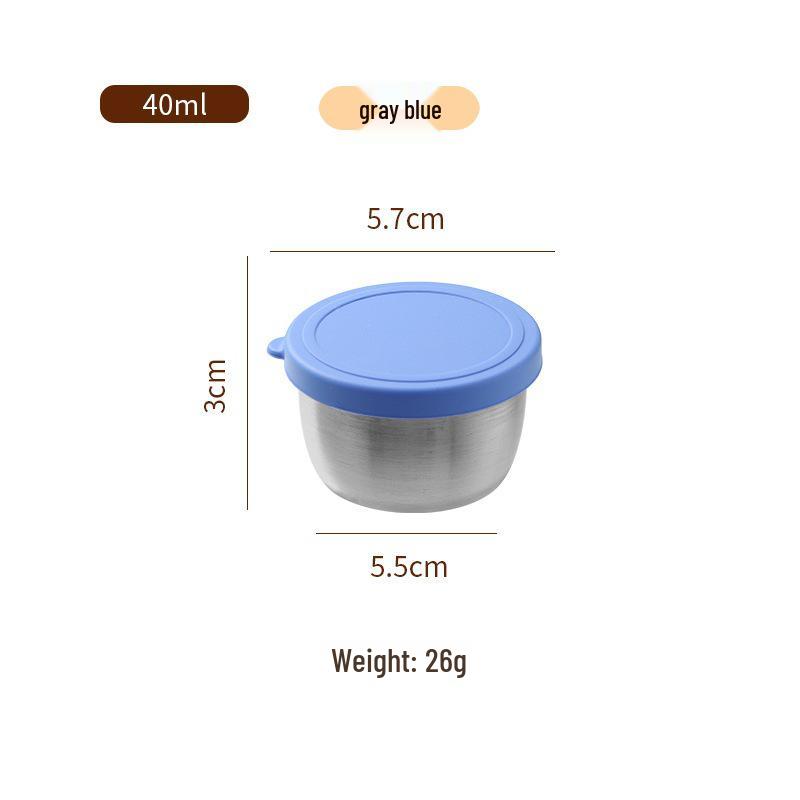 Reusable Sauce Cup with Macaron Lid - 304 Stainless Steel, 40/50/70ML, Portable Dipping or Seasoning Dish.