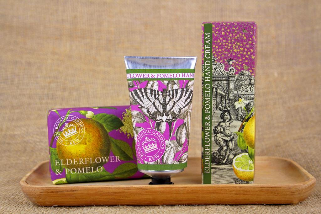 Sanwa Trading English Soap Company KEW GARDEN Luxury Shea Soaps Elderflower Pomelo &