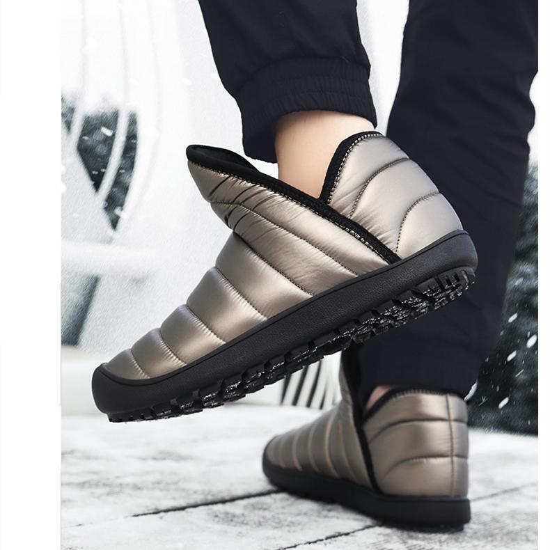 Botas de nieve de terciopelo para mujer, zapatos informales de lona, cálidos, impermeables, de algodón, de caña alta, gruesos, antideslizantes, para invierno