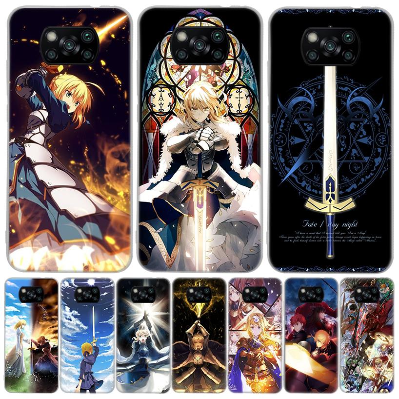 Fate Zero Stay Night Saber For Xiaomi Poco X6 X3 Nfc X5 X4 F6 F5 Pro Phone Case F4 Gt F3 F2 F1 M5S M4 M3 M2 5G Fundas Coque X3 N