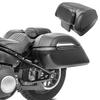 Motorcycle Top Case Set for Custom Motorcycle + Side Panniers + Mounting Bracket