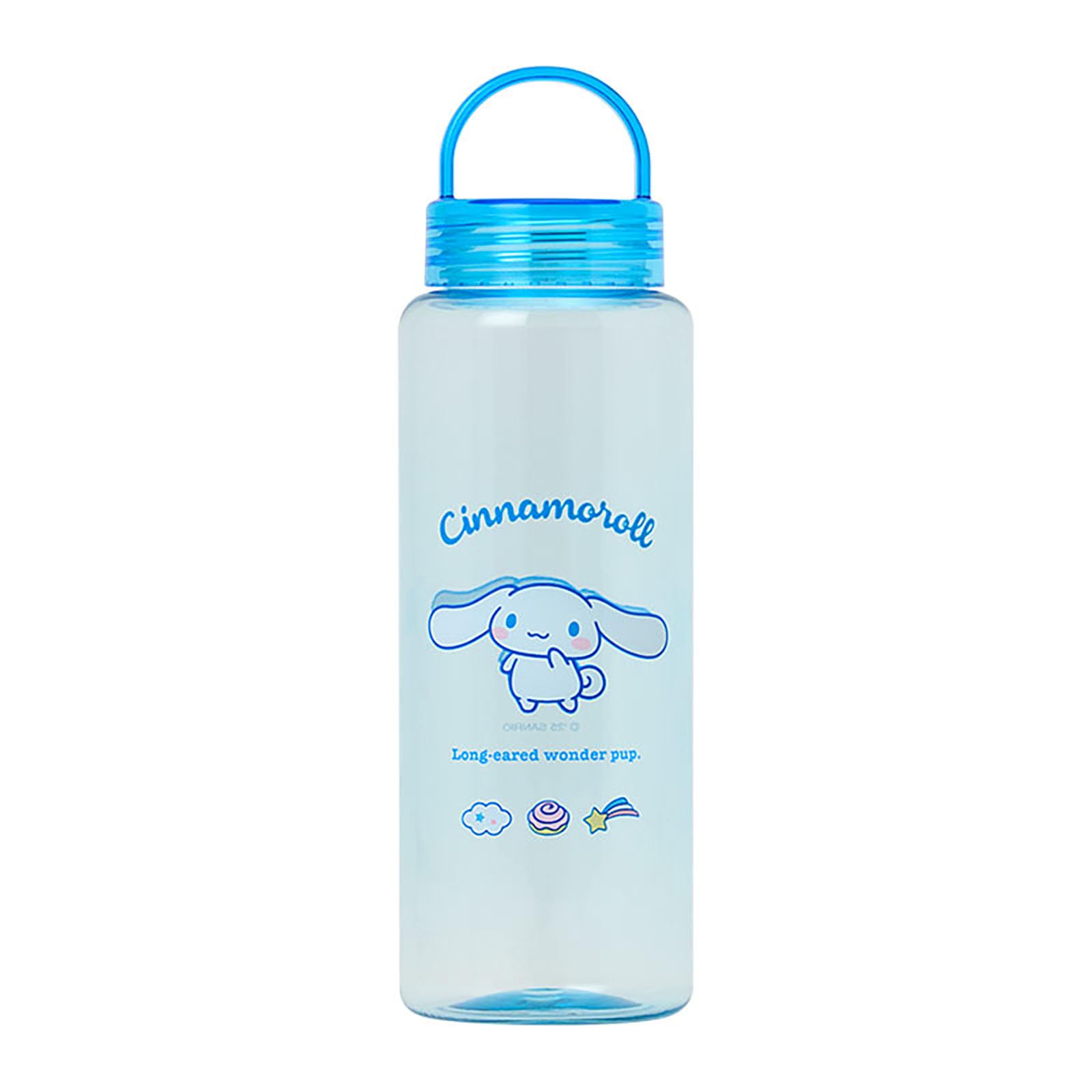 

Sanrio Clear Bottle with Cinnamoroll Body and Saturated Polyester Silicone Direct Drinking Cold Water Product 065765 Handle, Design, Lid Resin,