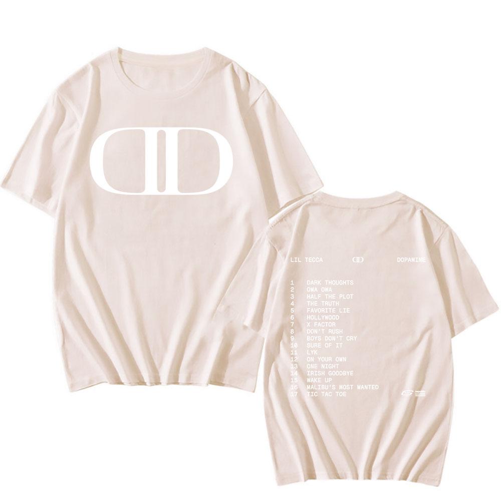 Lil Tecca DOPAMINE Camiseta del Álbum Impresión Gráfica de Rapper Camisetas de Moda Camiseta de Algodón de Manga Corta Unisex Streetwear Hip Hop Camisetas para Hombre