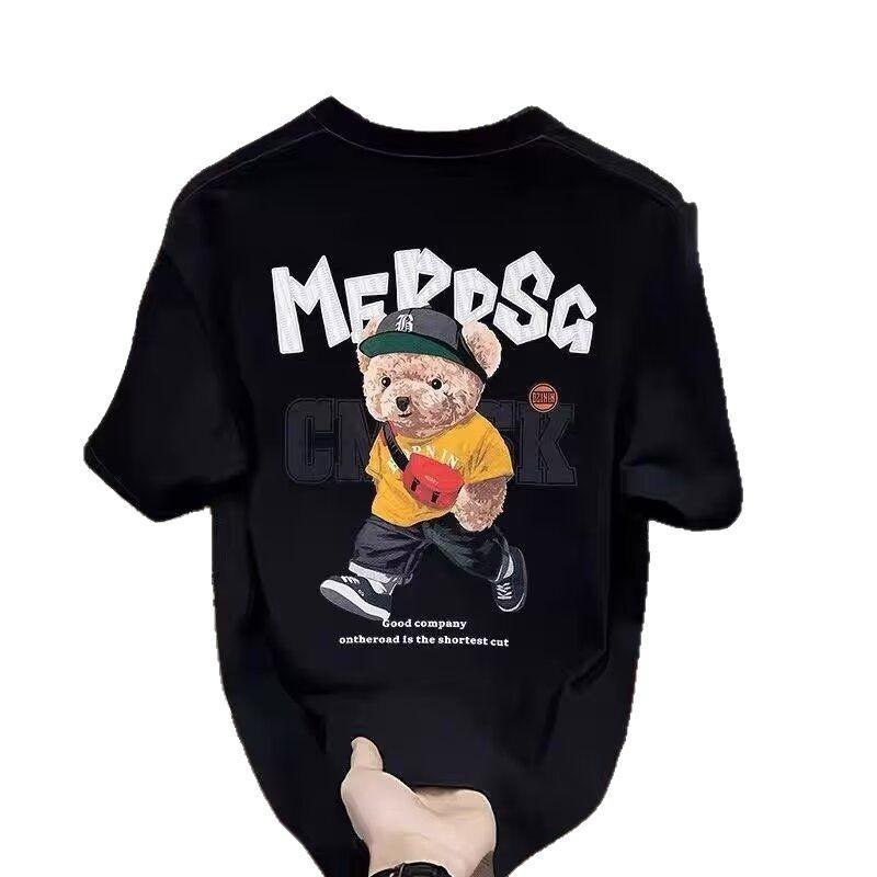 Trendy Brand Short-Sleeved Pure Cotton Men'S Printed T-Shirt Trendy Men'S And Women'S Versatile Round Neck T-Shirt Men'S