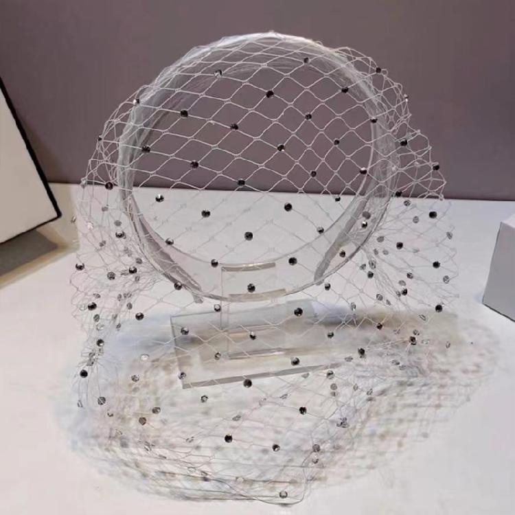 Velo Vintage Strass Cerchietto Copricapo Donna Matrimonio Halloween