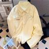 Printed women's shirt-fashionable button design-loose casual shirt