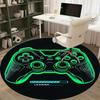1pc Gaming Controller Design Round Rug for Home Office Outdoor Gift, Neon Green ColorRA1535