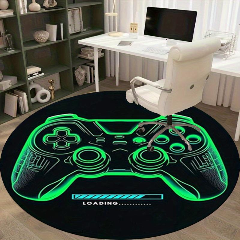 1pc Gaming Controller Design Round Rug for Home Office Outdoor Gift, Neon Green ColorRA1535