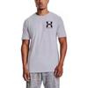 Under Armour Back Logo Print Crew Neck Sports Short Sleeve T-Shirt Men Tops Gray 1363739-011