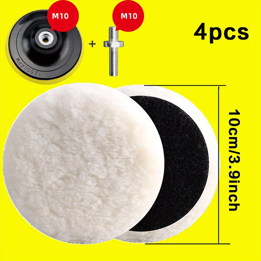 Palline di lana floccata lucidata da 4 pollici adatte per lucidare ruote di lana autoadesive monofacciali su automobili e pavimenti in legno