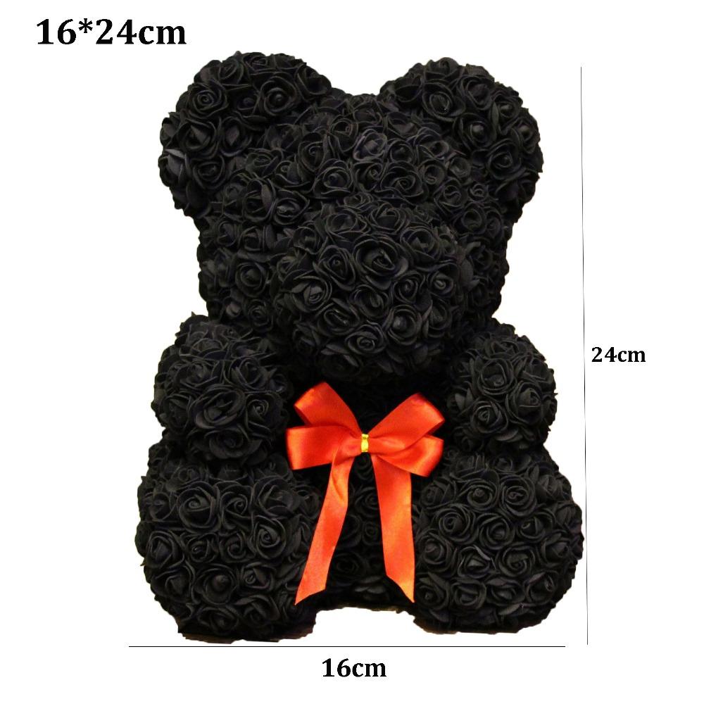 16*24cm Artificial Teddy Rose Multicolors Romantic Valentines Day Gift Girlfriend Women Anniversary Bear Flower Bear
