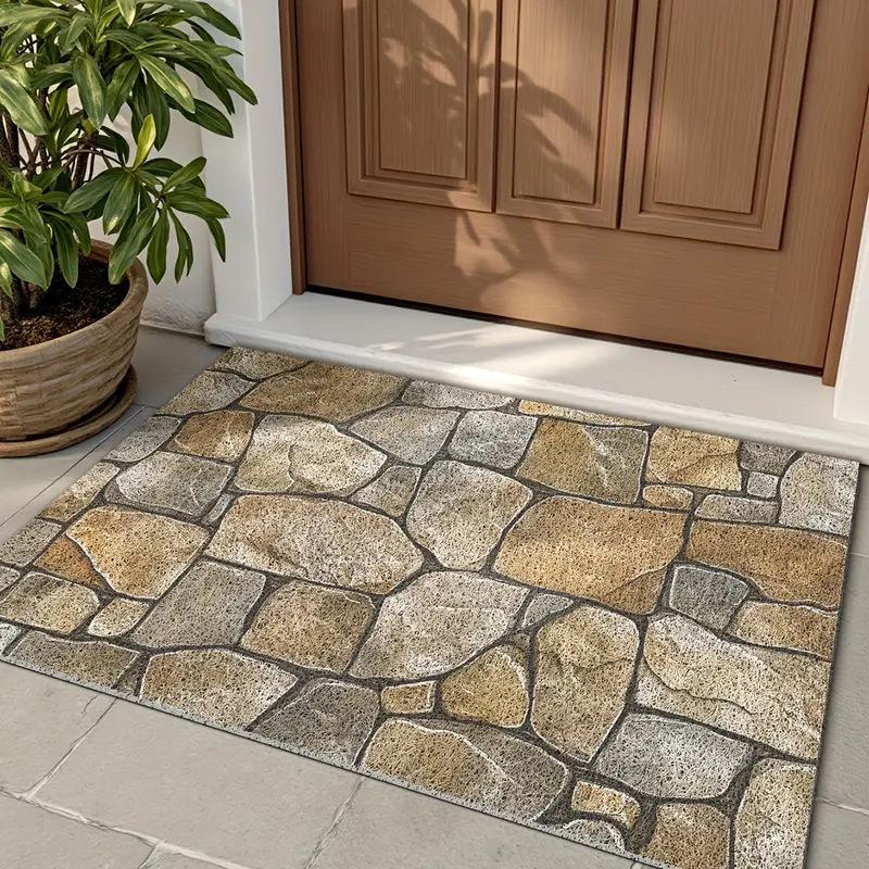 High Quality Pebble Silk Ring Floor MATS, Easy-to-maintain, Dirt-resistant and Wear-resistant Door MATS for Home Entrance Foyers, Bathroom Floor MATS