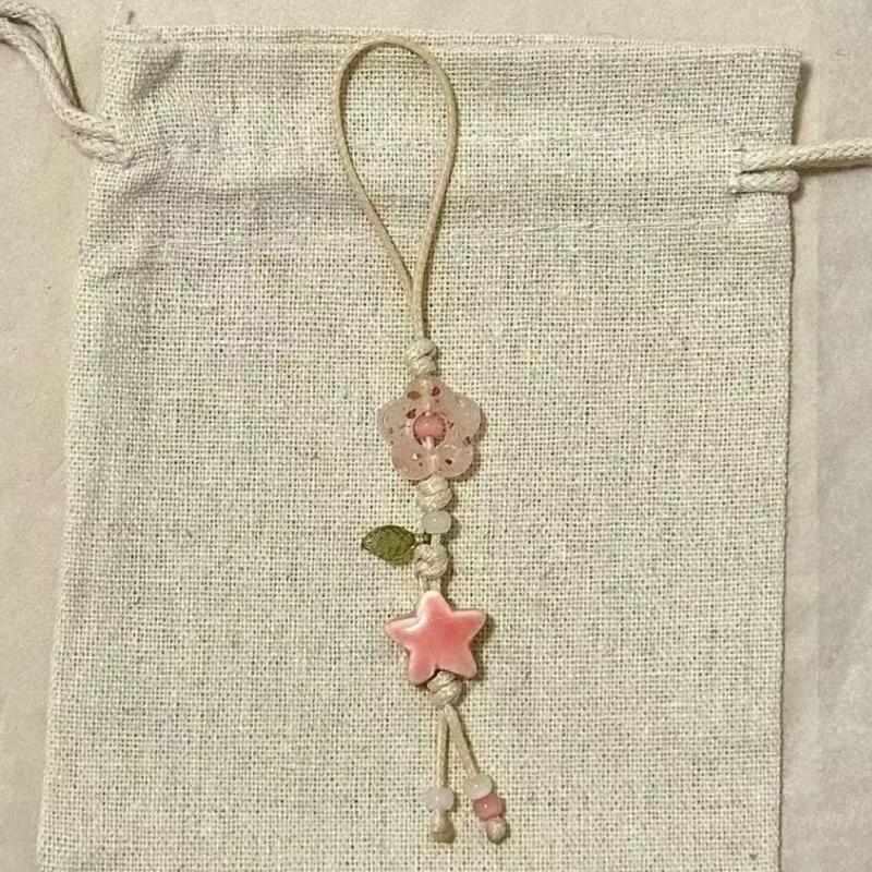 Einzigartiger Sternblumen-Handyanhänger Handgefertigter Anhänger Stilvolle Auto-Innenraumdekorationen für Taschen, Handys und Autos Verleiht einen einzigartigen Charme