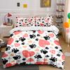 "Pet Lover's Heart Pattern Set" Exquisite Three-piece Bedding Set Gift for Kids and Adults
