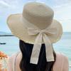 Fiocco Coreano Cappello di Paglia da Donna Estivo Protezione Solare Cappello da Pescatore a Tesa Larga Dama Ragazza Spiaggia Viaggio Visiere Parasole Cappelli Panama