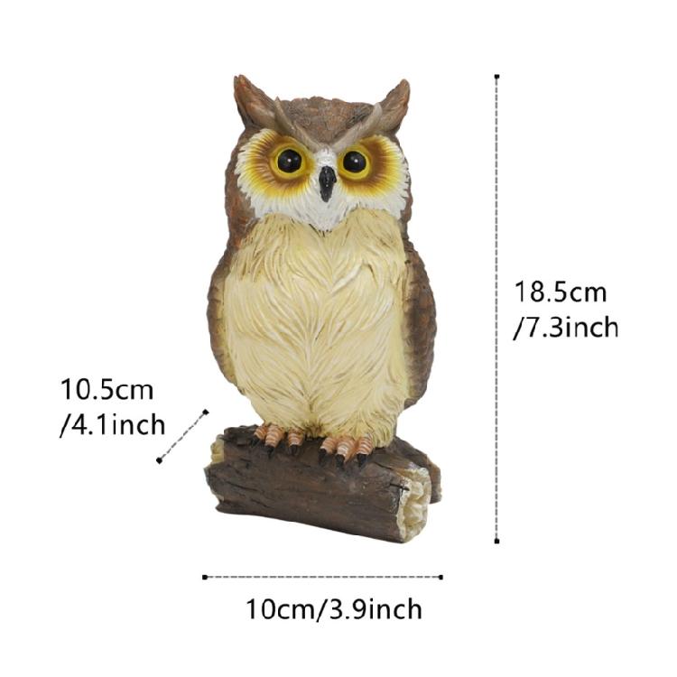 Garden Owl Statue Display Ornament Desktop Figurines Decor Sculpture for Patios