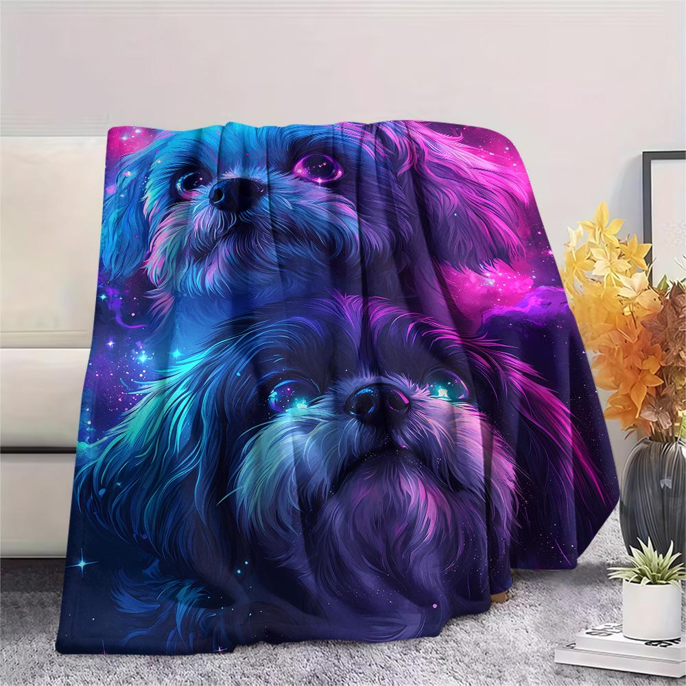 Dog Print Flannel Blanket, High quality Comfortable for All Seasons, Home Decor, Warmth and Comfort, Perfect for Christmas Gifts
