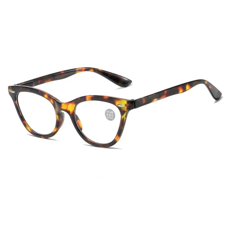 

ladies s Full Frame Presbyopia Glasses New Retro Cat Eye Reading Glasses Fashionable Clear Lens HD Far Sight Glasses 1.0