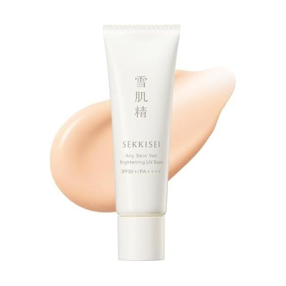 Sekkisei Clear Wellness (For Sensitive Skin) Makeup Base Airy Skin Veil Bright Up UV Base 30mL SPF50+/PA++++ Hypoallergenic Formula Tone Up Beige