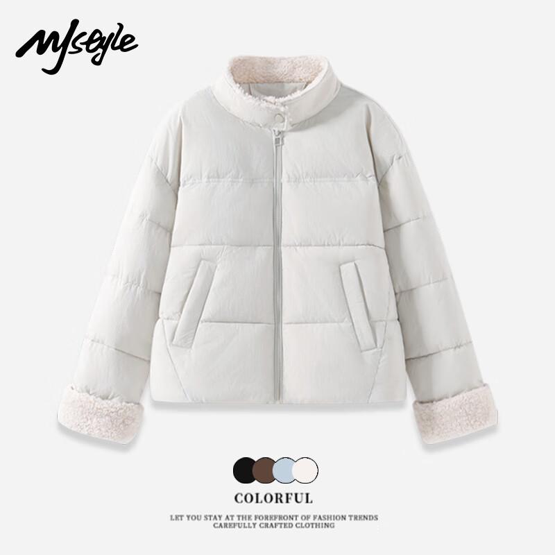 MJ STYLE Women's Stand Collar Loose Fit Padded Jacket
