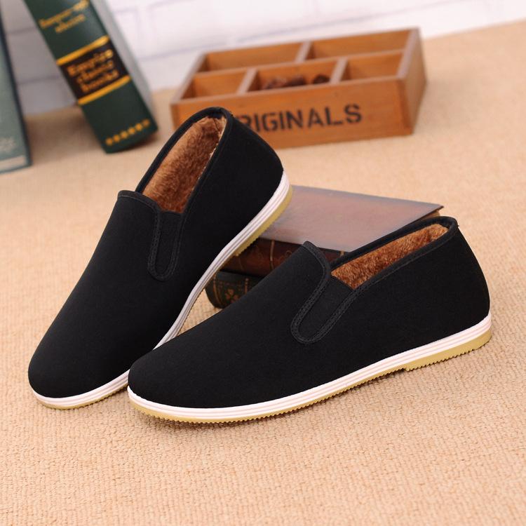 Spring new old Beijing cotton cloth shoes, non-slip breathable cloth shoes, outdoor casual velvet men's shoes 2025