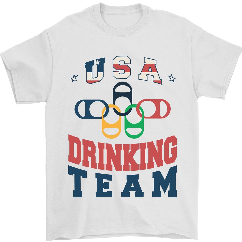 USA Drinking Team Funny Bachelor Party Beer Mens T-Shirt 100% Cotton