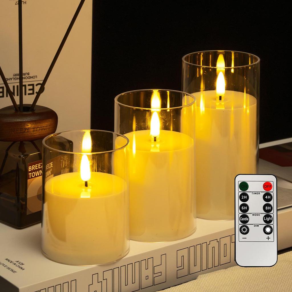 Acrylic Bullet-Shaped Remote-Controlled Flameless Candle Lamp