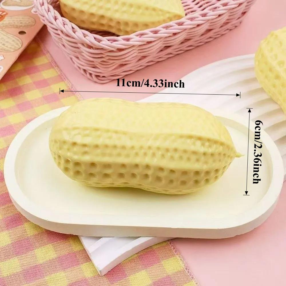 

Stress Relief Peanut Squishy Ball, Soft Anti-Anxiety ADHD Sensory Fidget Toy Durable Washable Stress Ball for Adults Kids Office