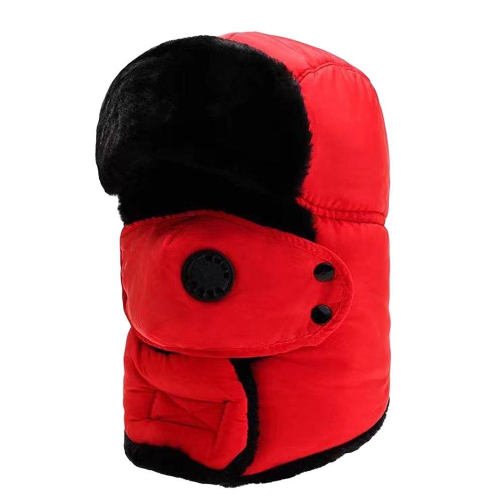 Thick Bomber Hat Warm Earflap Pilot Caps Outdoors Beanie Russian Caps  for Men Women