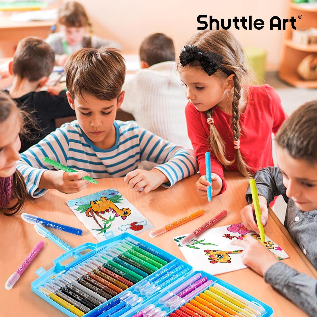 Shuttle Art Marker Pen Messy Easy To Can Be Used On Coloring Case Included Crayons, 48-Color Set, Retractable, Water-Based, Washable, Type, Safe,