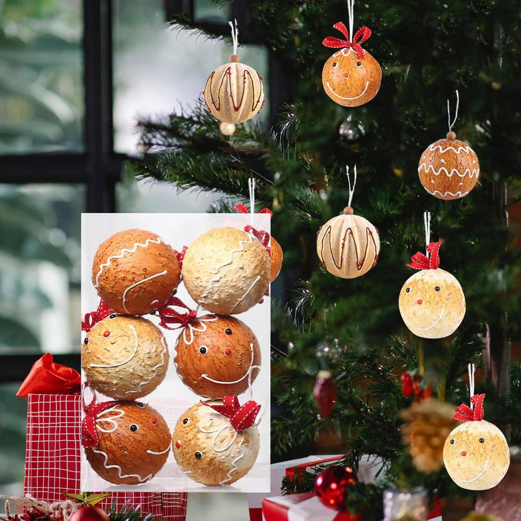 6 Stück Weihnachtskugel-Ornamente Baumschmuck Weihnachtsdekor Anhänger Tropfen
