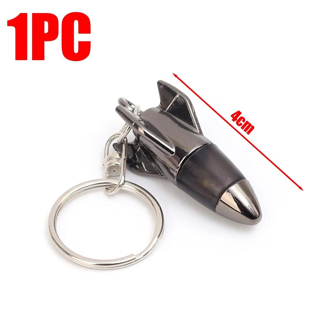 New 1pcs Car Keychain Bullet Head Rocket Lightning Shaped Anti Static Keychain Decorative Pendant Electrostatic Release