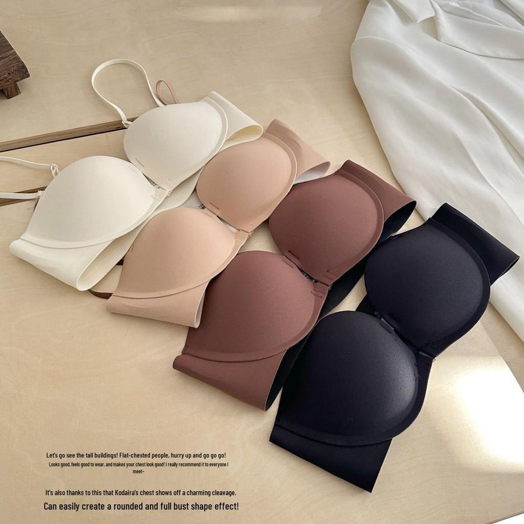 A002 Strapless Push-Up Bra with Front Buckle and Beautiful Back Design