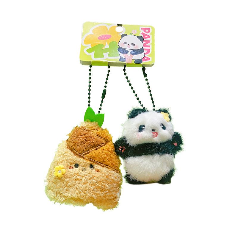 Bamboo Shoot Handheld Flower Panda Cute Plush Keychain Pendant Boys Gift Girls