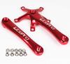 Folding Bike Square Bicycle Crank Crankset BCD130 Single Chainwheel Aluminum Alloy Crankset 45/47/53/56/58T (Red, 45T)