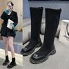 Over The Knee Boots 2024 Fall New Thin Thin Thick Sole Women's Fashion Simple Thick Heel Elastic Boots