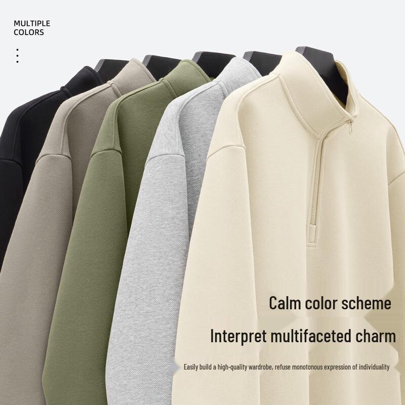 JEANSWEST LIFE Men's Loose Fit Half-Zip Pullover Sweatshirt