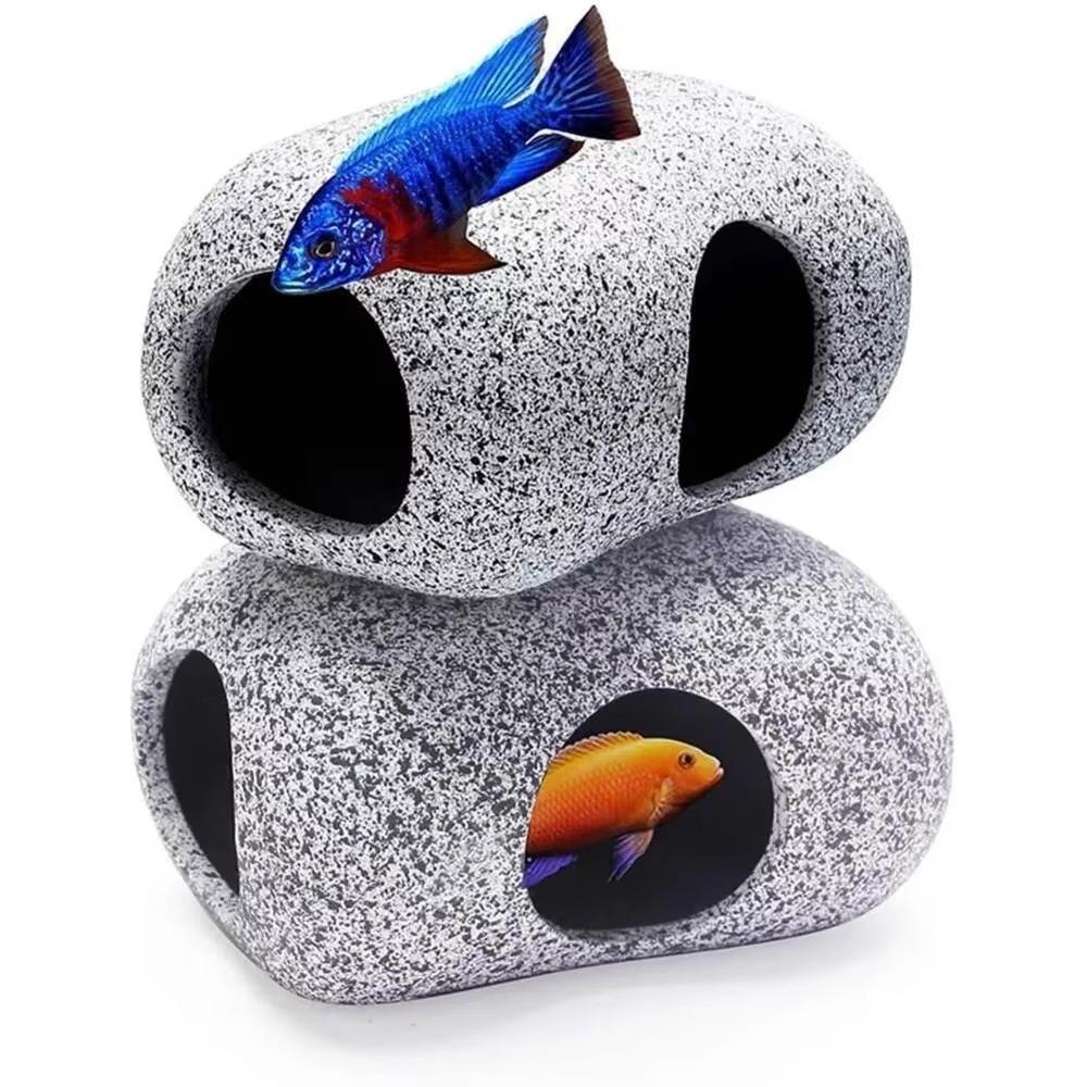 Neues lila Ton Aquarium Versteck Felsen Natürliche Haptik Simulationshandwerk Aquarium Dekoration Landschaftsgestaltung Aquarium Höhle