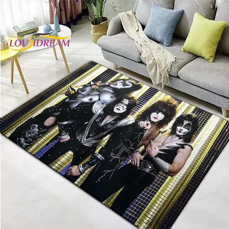 Berühmte Musik Heavy Metal Band KK-Kiss Bedruckte Teppiche Wohnzimmer Anti-Rutsch-Bereichsteppich Kinderzimmer Matten Yogamatte Großer Teppich