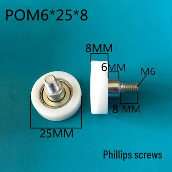 626 Rubber-Coated Nylon Roller with Shaft, 608 Bearing Pulley Wheel Guide