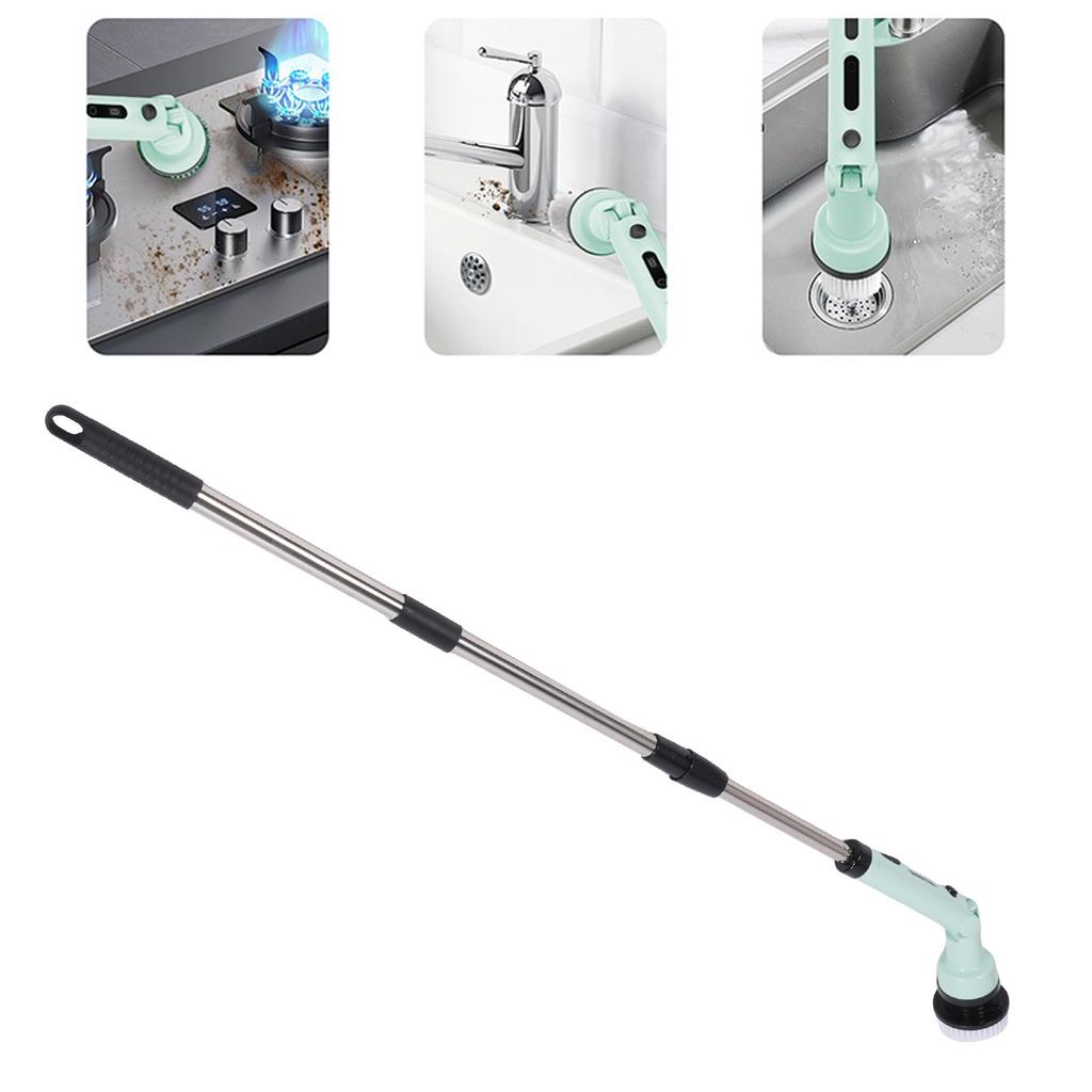 Electric Cleaning Brush Water Proof Shower Scrubber Cordless Cleaning Brush with 9pcs Brush Head and   Handle for Bathroom