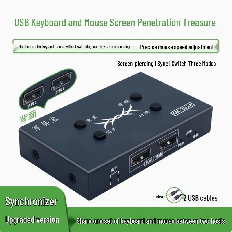 LISCN Seamless Keyboard Mouse Sharing KVM Switch