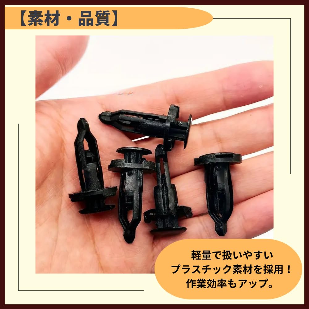 ideamall Push Rivet Bumper Clips for Car Bumper Fixing, 9mm, Black, 100-Pack