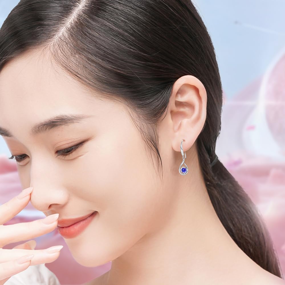 Naniwaai Popular Birthstone Drop Hypoallergenic 18K Gold Brachila Plated 925 Hook Wedding Commuting Jewelry Women's Earrings, Earrings, Earrings,