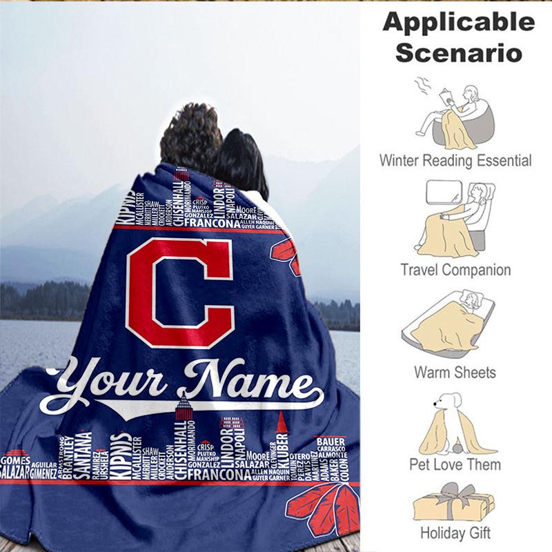 Custom Name Blanket Indians football Blanket Bedding Blanket for Travel, Camping, Living Rooms, Offices, Sofas, Fan Christmas gift