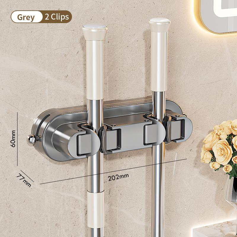 Bathroom Row Non Perforated Mop Holder Suction Cup Wall Mounted Storage Rack Broom Clip Home Storage Supplies