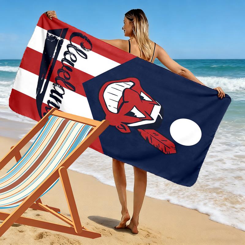 Cleveland Guardians Print Beach Towel, Large Soft Quick Dry Towel for Beach Camping Swimming