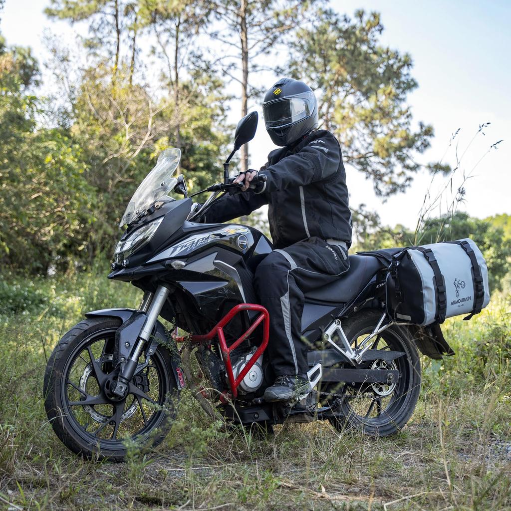 ARMOURAIN Motorcycle Saddle Bag 70L Motorcycle Gear Riding Rear Seat Bag (35L2) (Grey)