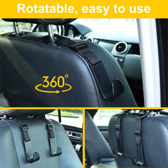 4Pcs Headrest Fastening Hooks Bag Hanger Car Hooks Car Interior Accessories