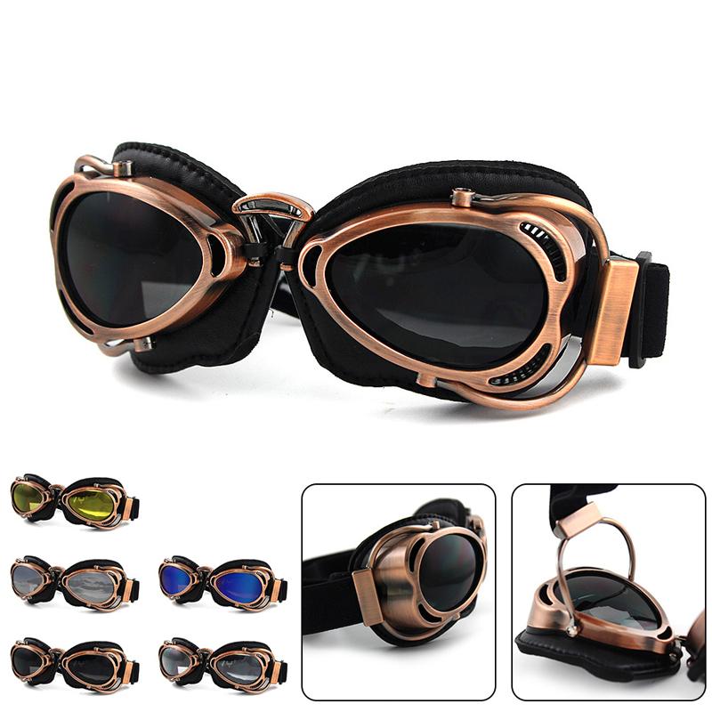 Rymujące Retro motocyklowe gogle rowerowe Pilot Aviator unisex kask okulary wyścigowe okulary ochronne dla Suzuki,